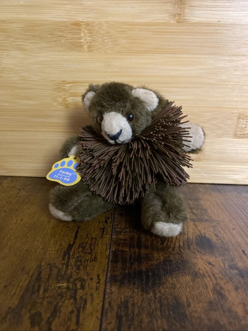 Vintage Koosh Ball Teddy Bear Plush Toy Birthday 11-1-1998 Oddzon Bigalow w/ Tag